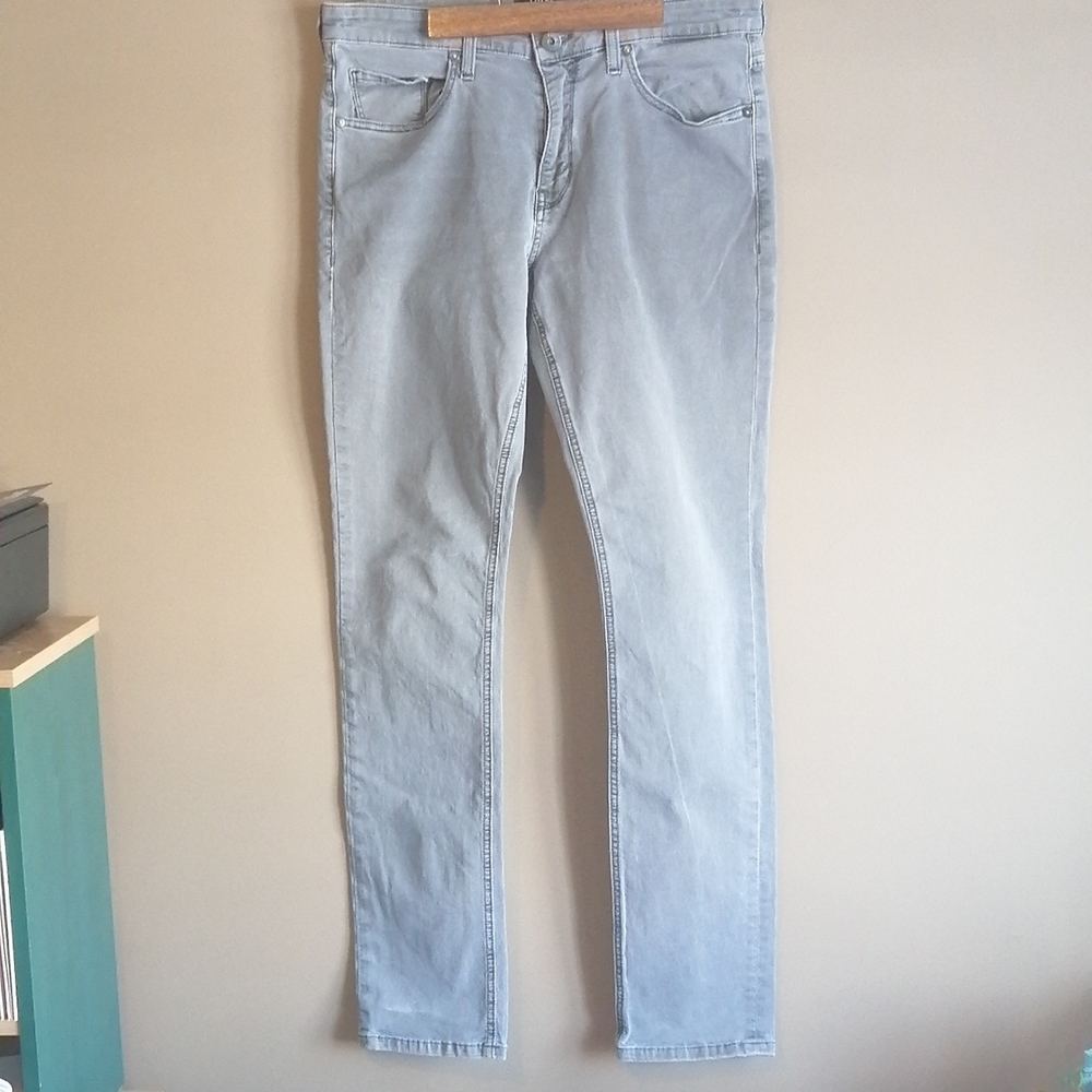 Paige Lennox womens high waisted straight leg grey jeans, sz34"